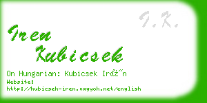 iren kubicsek business card